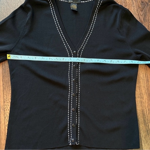 Grace Elements Black Knit Cardigan & Shell Set Contrast Stitching L - Picture 10 of 12